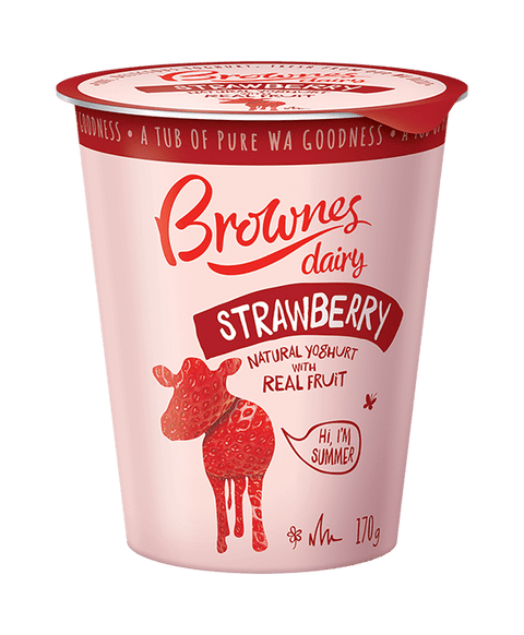 Yoghurt Brownes Dairy- Strawberry 170g
