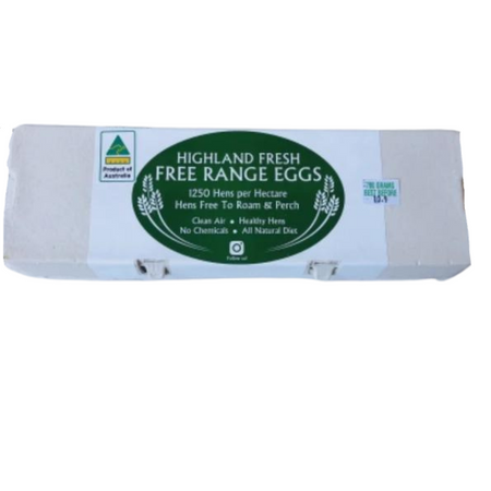 EGGS FREE RANGE 700G HIGHLAND  DOZEN
